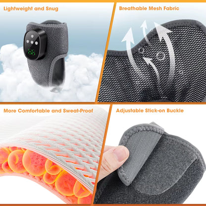 Electric Thermal Ankle Massager Wrap with Heated Vibration & 4-Stage Temperature Control