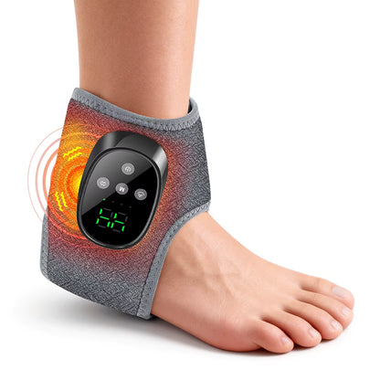 Electric Thermal Ankle Massager Wrap with Heated Vibration & 4-Stage Temperature Control
