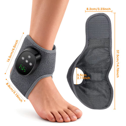 Electric Thermal Ankle Massager Wrap with Heated Vibration & 4-Stage Temperature Control